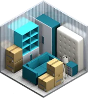 10x10 storage unit cutaway, 100 sq ft